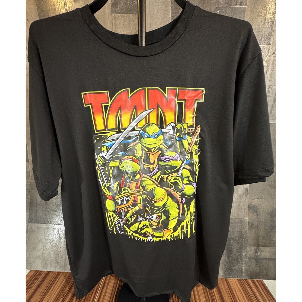 SHEIN TMNT Teenage Mutant Ninja Turtles Mens XL Black Graphic Tee Cartoon Shirt
